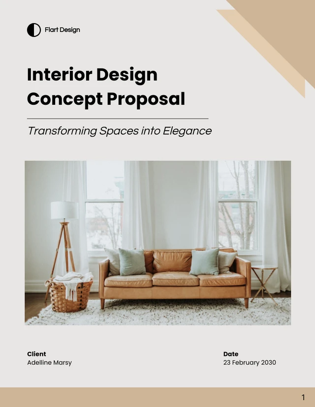 Cream and Brown Design Proposal - Page 1