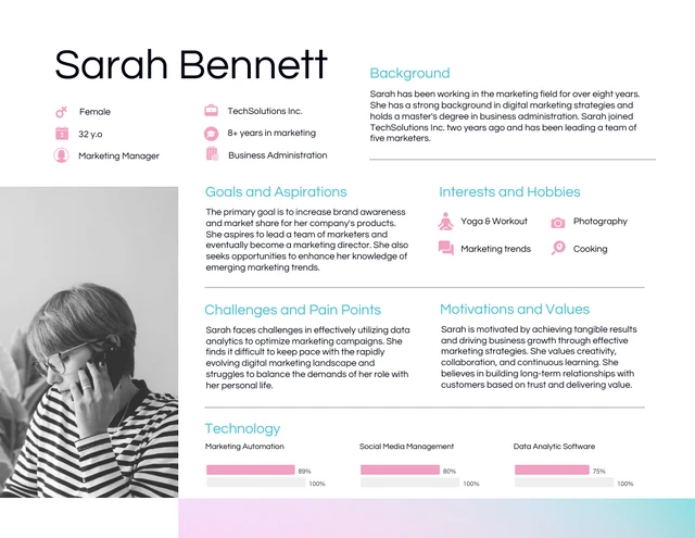 Pastel Pink Gradient Business User Persona Presentation - Page 3
