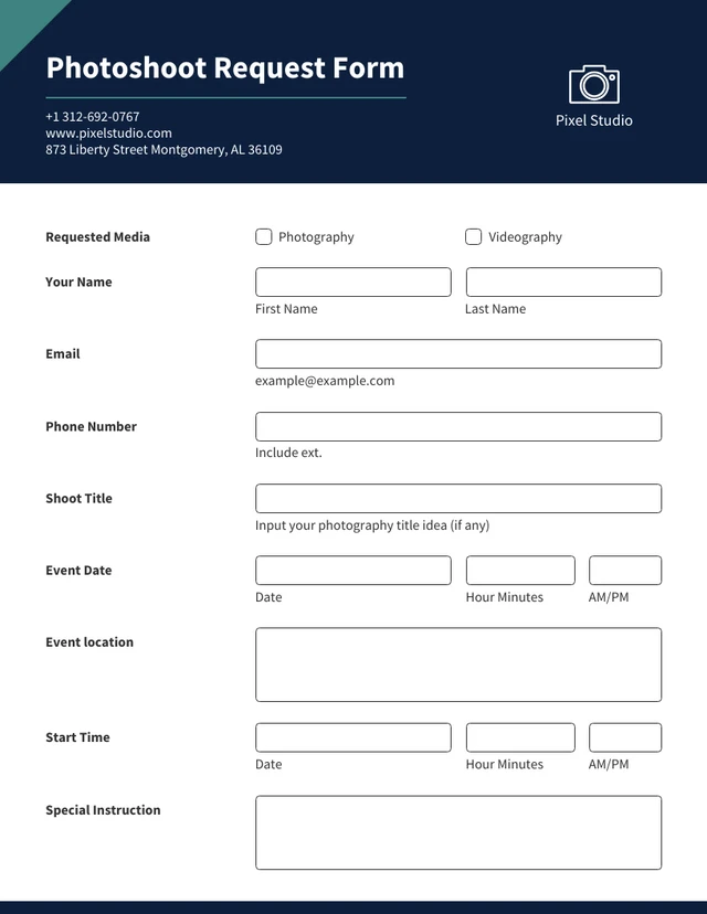 Navy and Tosca Minimalist Request Forms Template