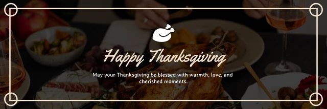 Modèle de bannière de joyeux Thanksgiving photo simple sombre