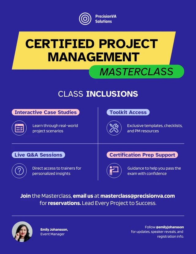 Modello di infografica per il marketing di eventi Masterclass