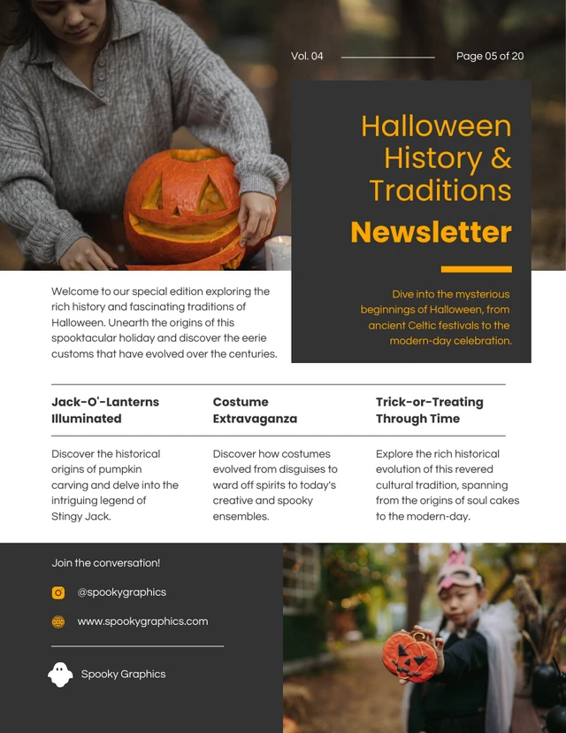 Halloween History & Traditions Newsletter Template