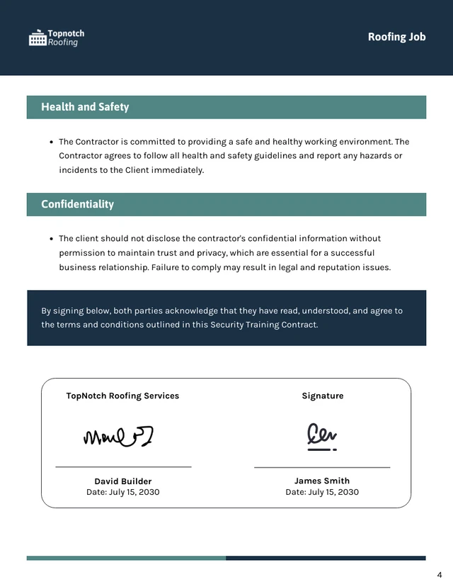 Roofing Job Contract Template - Seite 4