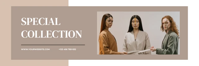 Brown Simple Special Clothing Collection Banner Template