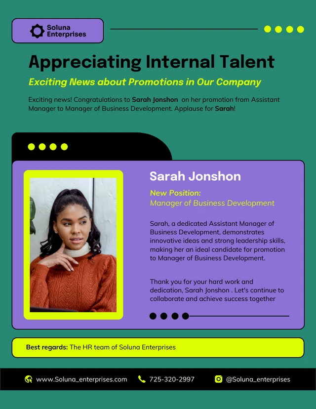 Internal Talent Appreciation Promotion Email Newsletter Template