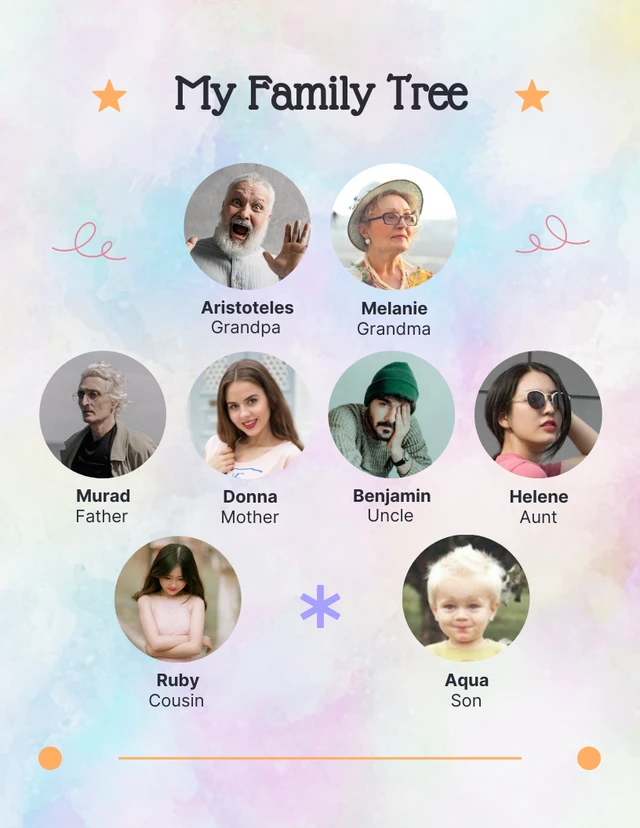 Gradient Playful Illustration My Family Tree Poster Template