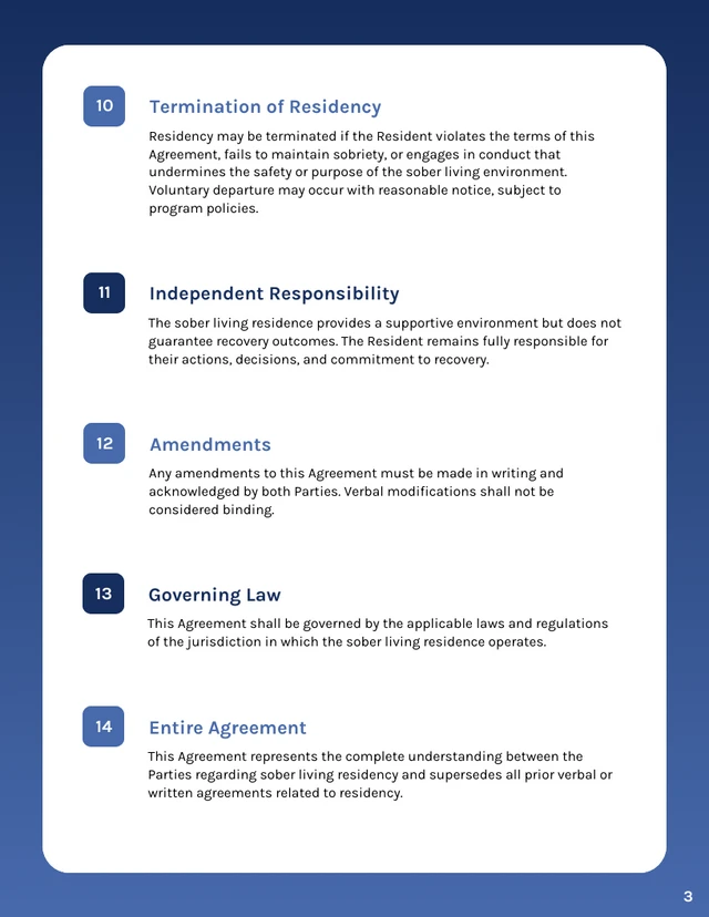 Sober Living Contract Template - Página 3