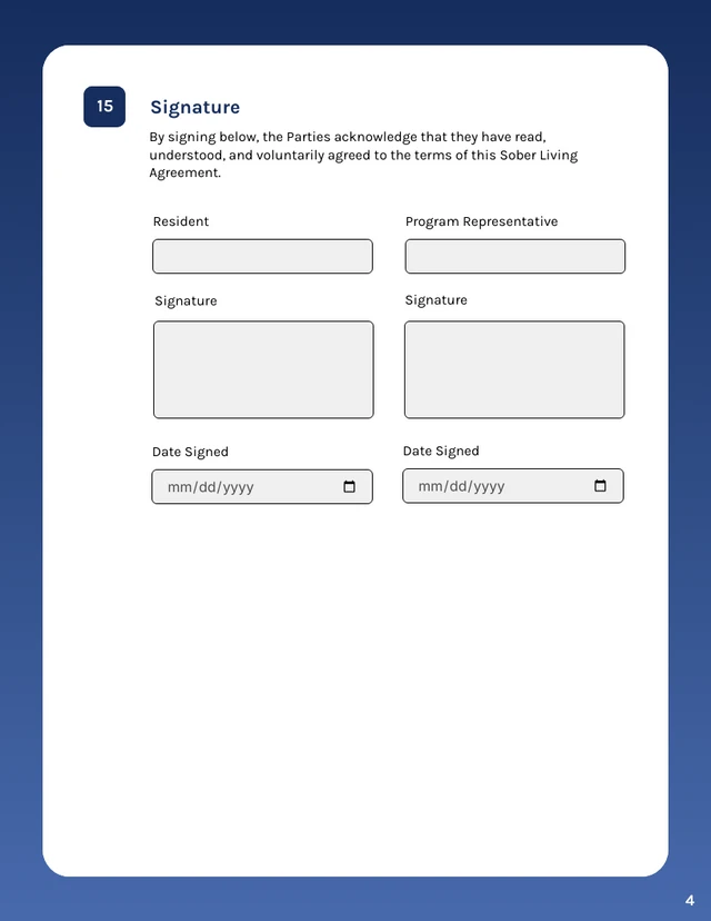 Sober Living Contract Template - Página 4