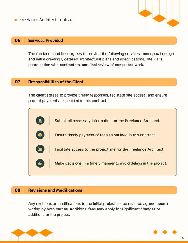 Freelance Architect Contract Template - page 4