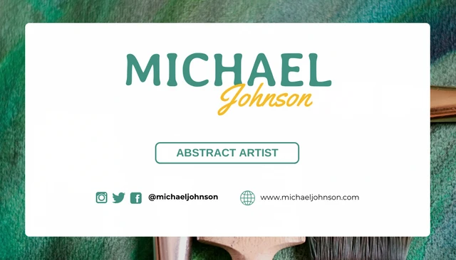 Teal And Yellow Modern Professional Painting Business Card - Page 1