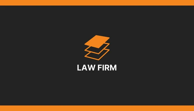 Black And Orange Modern Lawyer Business Card - Page 1