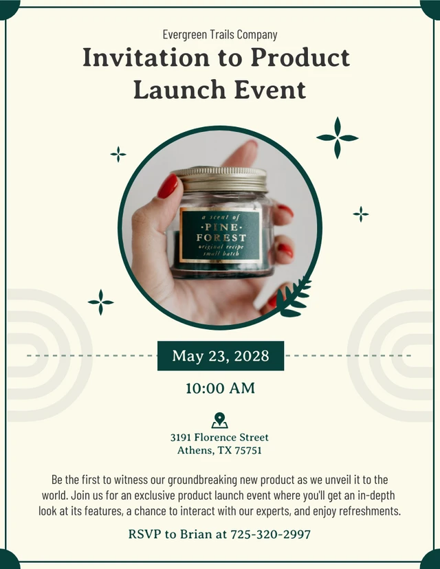 Green Playful Cheerful Modern Product Launch Company Event Invitation Template