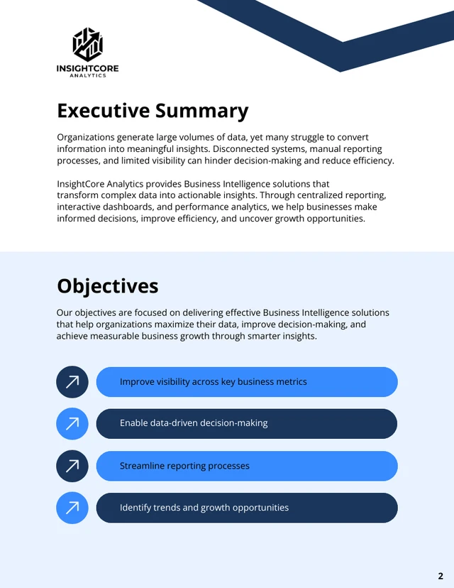 Business Intelligence Proposal Template - صفحة 2