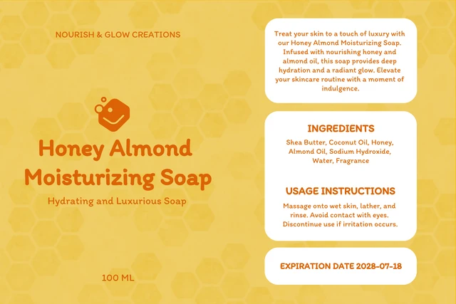 Yellow Abstract Pattern Soap Label Template