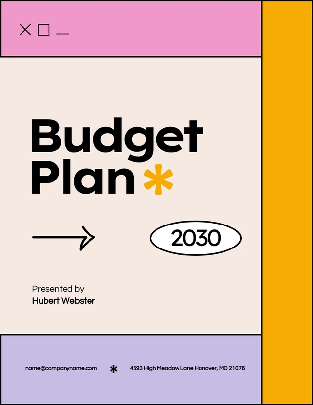 Orange Purple And Pink Rectangles Budget Plan - Page 1