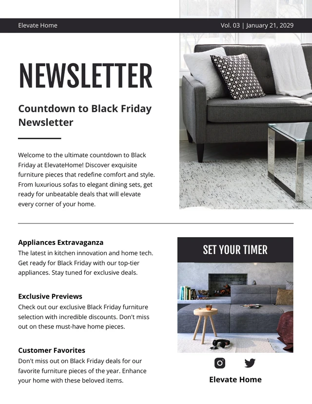 Countdown to Black Friday Newsletter Template