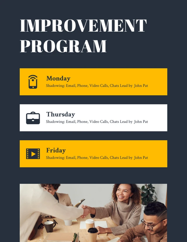 Navy And Yellow Modern Clean Minimalist Professional Training Plans - Page 5