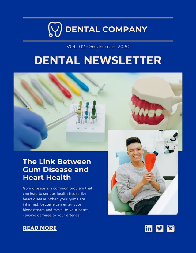Blue And Light Yellow Modern Dental Email Newsletter