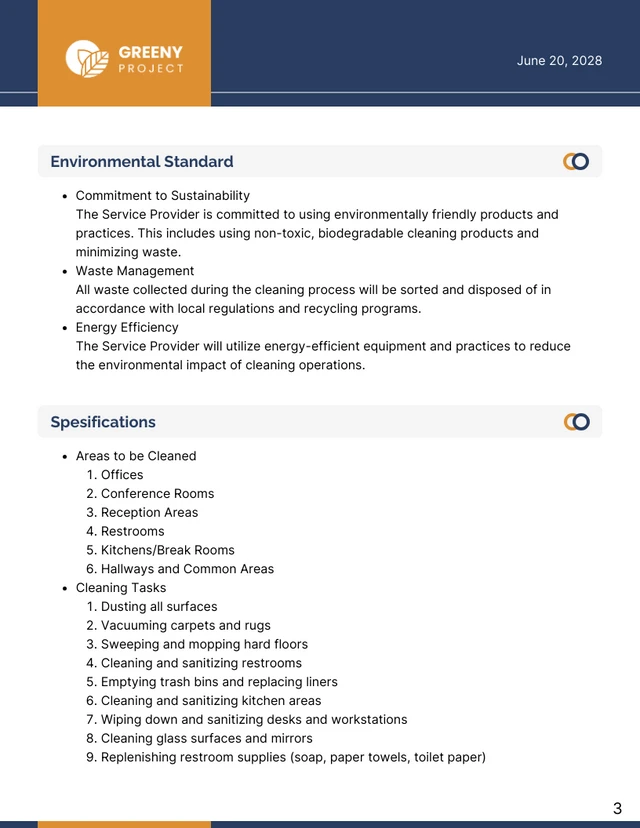 Office Cleaning Contract Template - Page 3