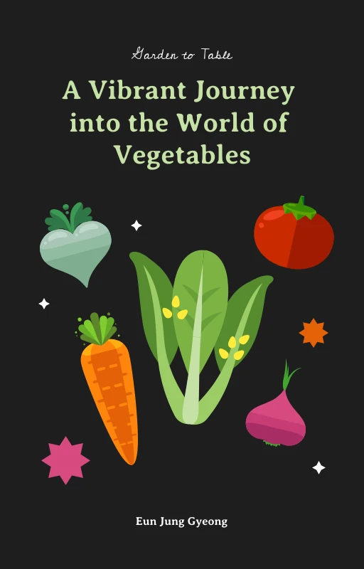 Schwarze bunte Gemüse-Ebook-Cover-Vorlage