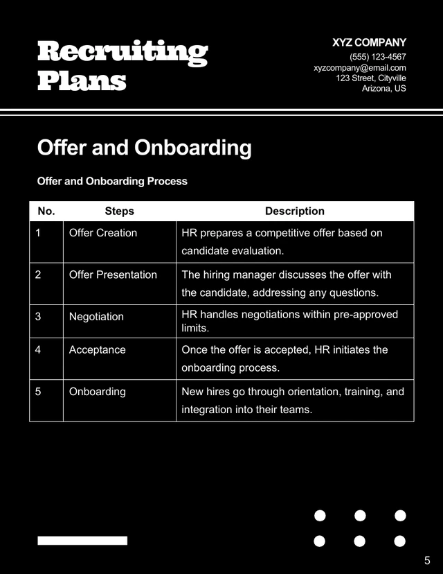Simple Black and White Recruiting Plan - Page 5