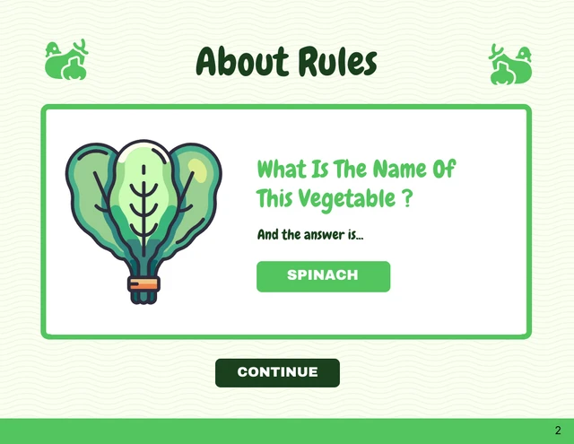 White And Green Cheerful Playful Guess Vegetables Game Presentation - Page 2