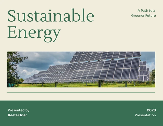 Beige and Green Energy Animated Presentation - page 1