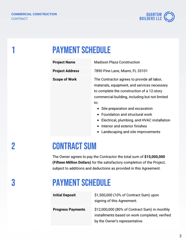 Commercial Construction Contract Template - Seite 2