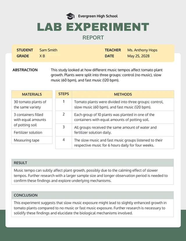 Modèle de rapport d'expérimentation