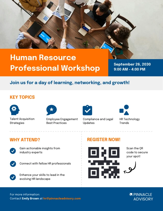 Human Resource Professional Workshop Event Poster Template