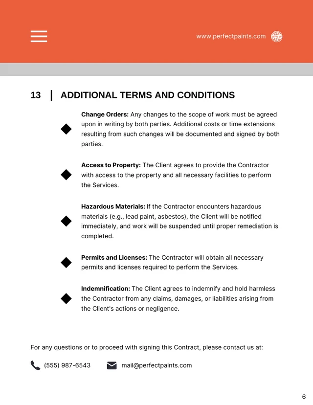 House Painting Contract Template - Pagina 6