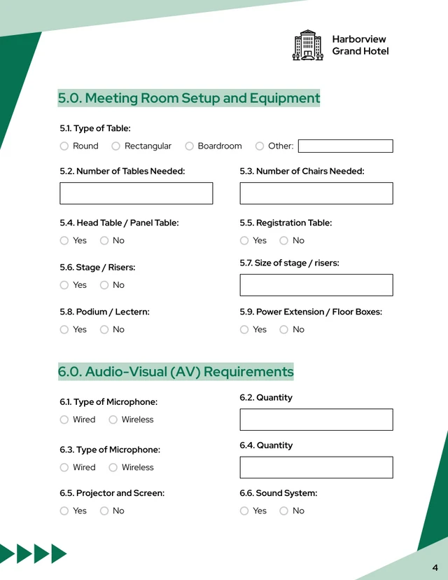 Banquet Event Order Form Template - Page 4
