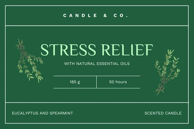 Green Modern Illustration Candle Label Template