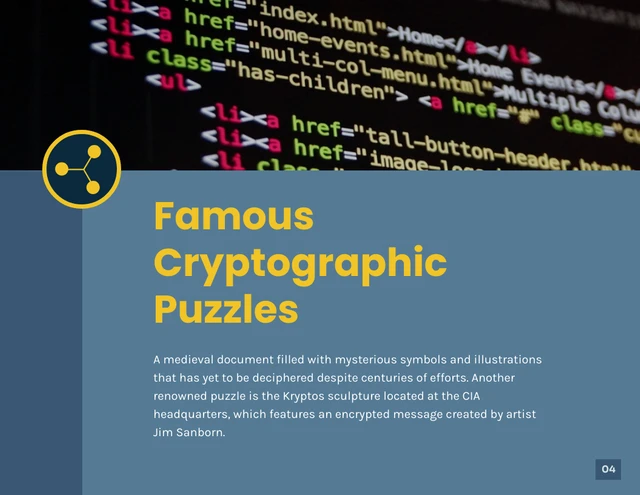 Dark Blue Cryptography Cool Presentation - Page 4