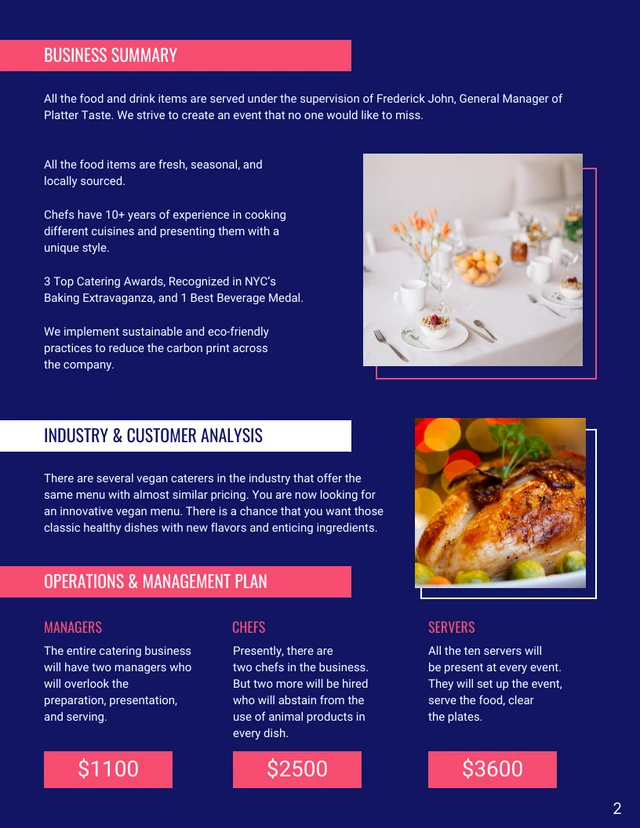 Blue Hospitality Business Plan Venngage