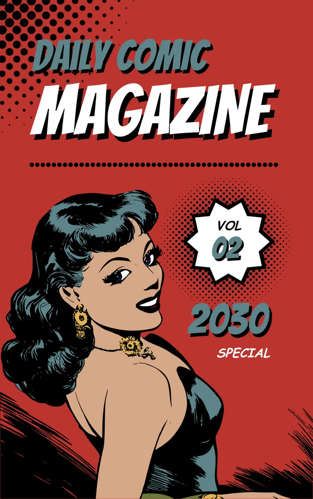 Red Classic Retro Comic Book Cover Template