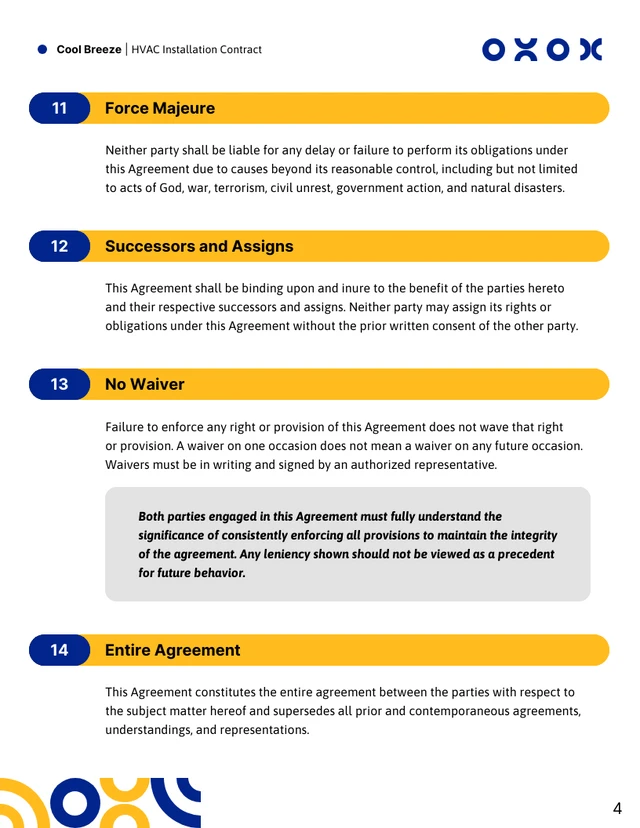 HVAC Installation Contract Template - Pagina 4