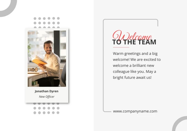Grey Simple Minimalist Welcome Card Template