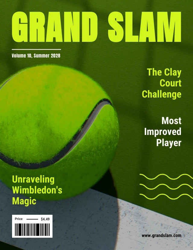 Hellgrüne minimalistische Sportmagazin-Cover-Vorlage