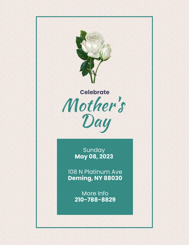 Simple Violet Mother's Day Flyer Template