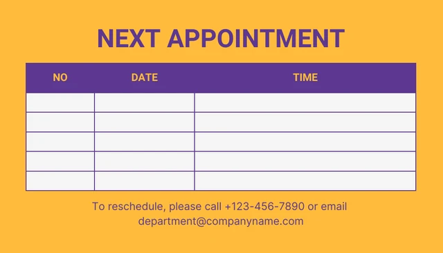 Dark Purple And Yellow Modern Hospital Appointment Business Card - page 2