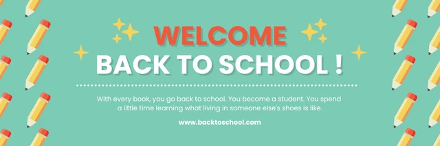 Light Green Playful Illustration Welcome Back To School Banner Template