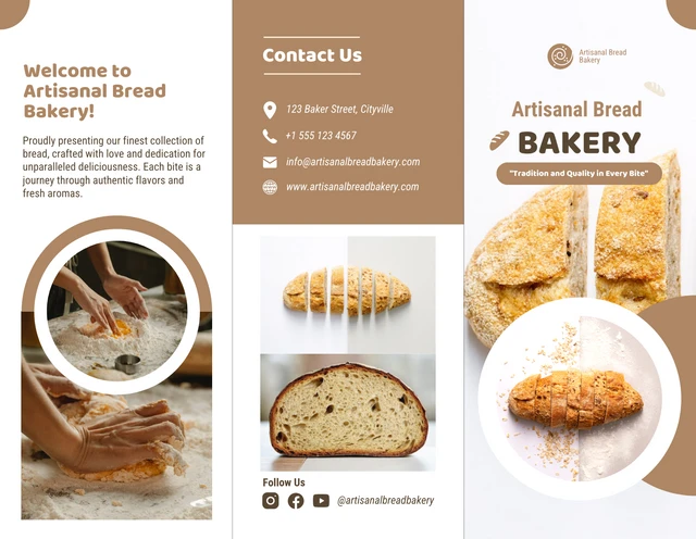 Artisanal Bread Bakery Brochure - Page 1