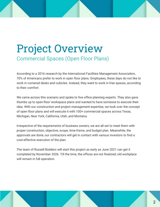 Geometric Commercial Development Project Plan - Page 2