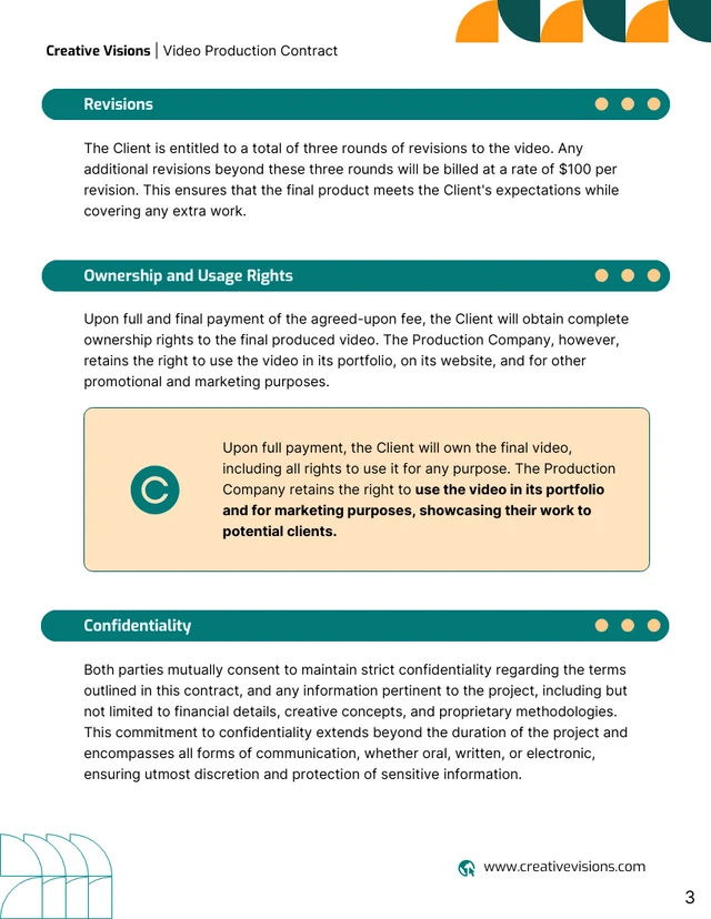 Video Production Contract Template - page 3