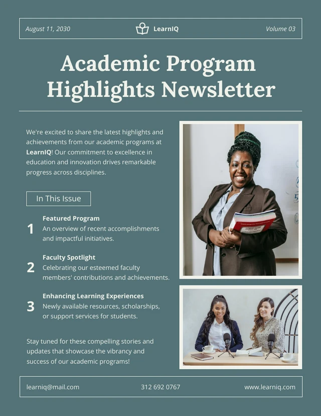 Academic Program Highlights Newsletter Template