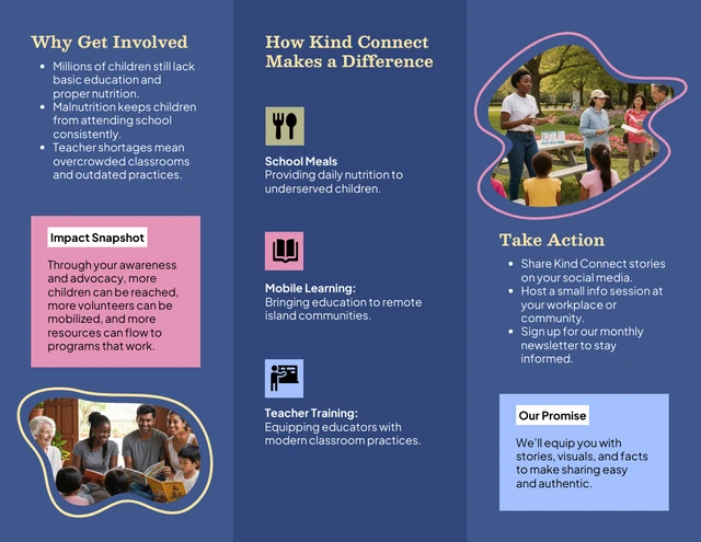 Nonprofit Organization Awareness Tri-fold Brochure - Pagina 2