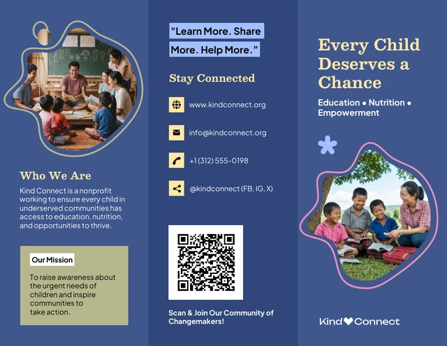 Nonprofit Organization Awareness Tri-fold Brochure - Pagina 1