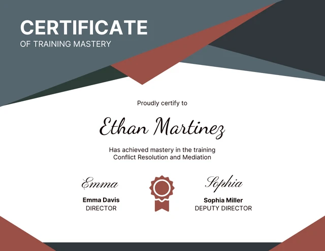 Red and Gray Abstract Training Certificate Template