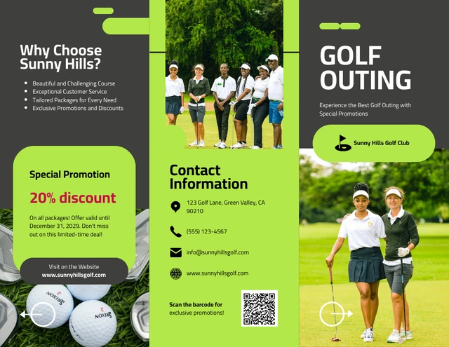 Golf Outing Brochure Template - صفحة 1